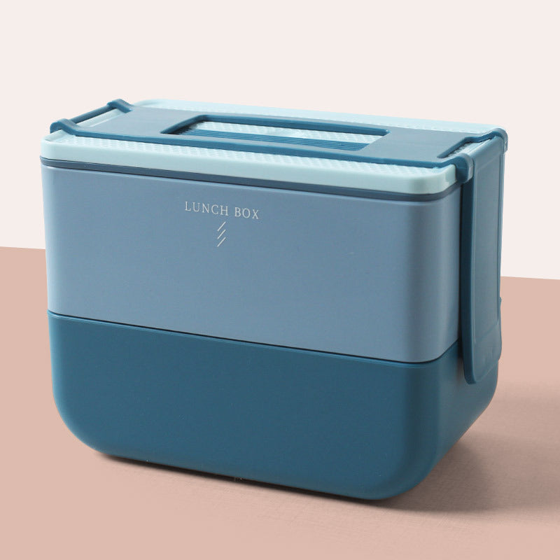 Bento Box Single Double Layer Portable Lunch Box To Work With Rice Tableware Microwave Heating Lunch Box