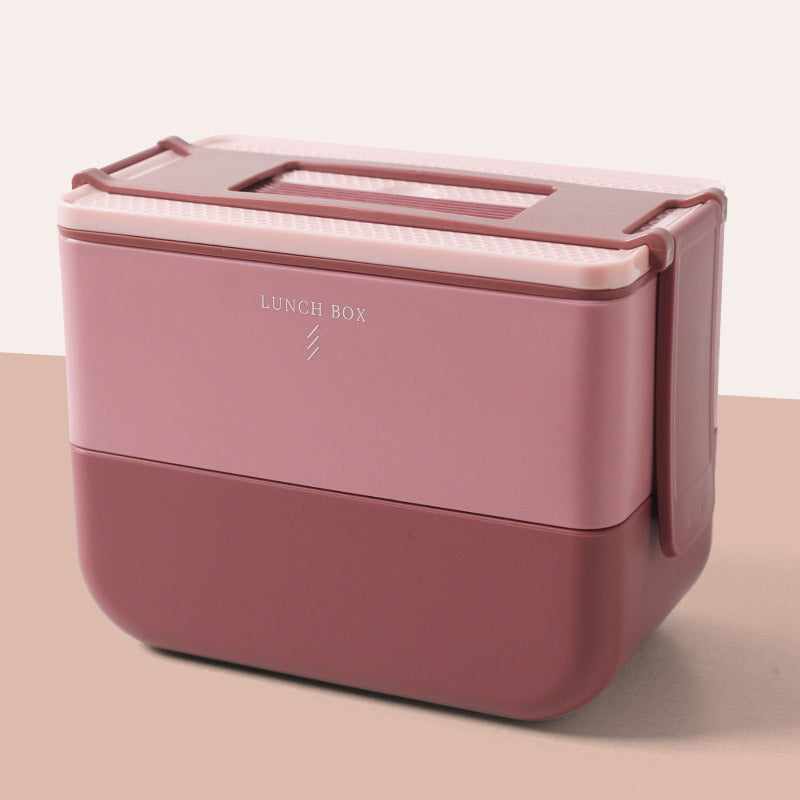 Bento Box Single Double Layer Portable Lunch Box To Work With Rice Tableware Microwave Heating Lunch Box
