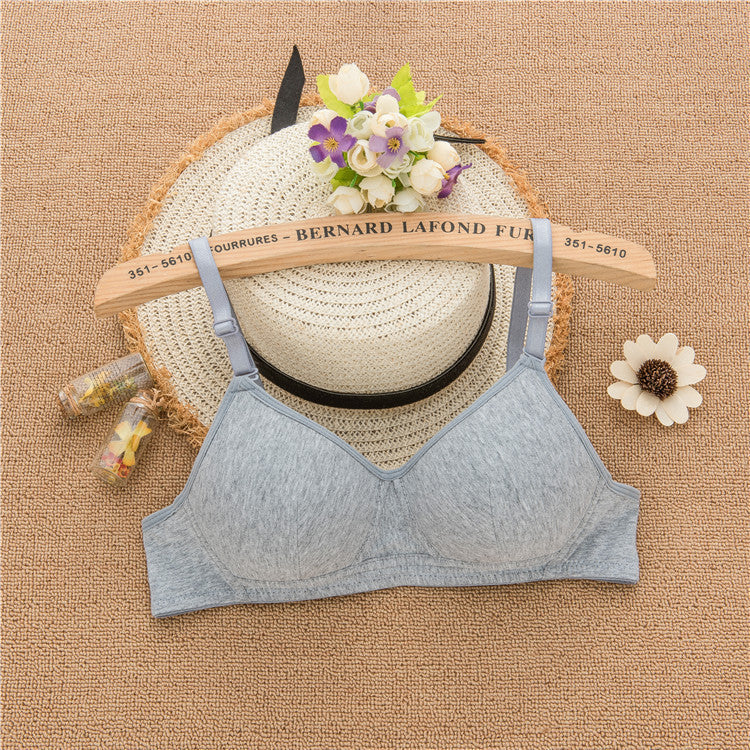 Simple Girl Underwear Junior High School Student Underwear Cotton No Steel Ring Bra