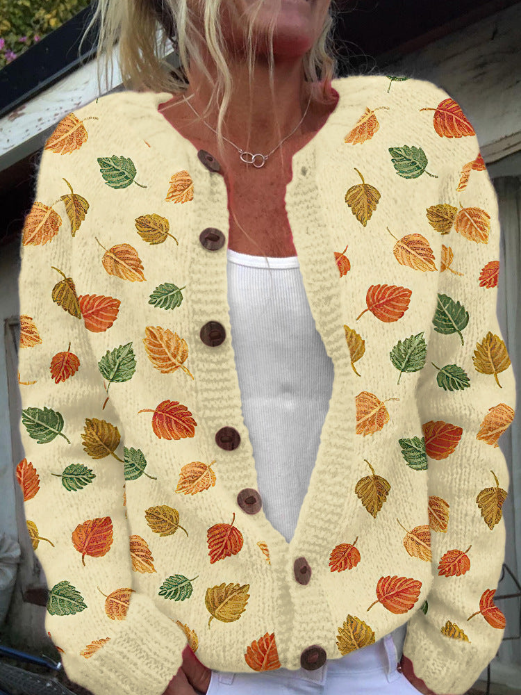 3D Digital Printing Cardigan Knitted Coat