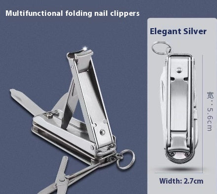 Multifunctional Nail Clippers Student Portable Foldable Keychain Three In One