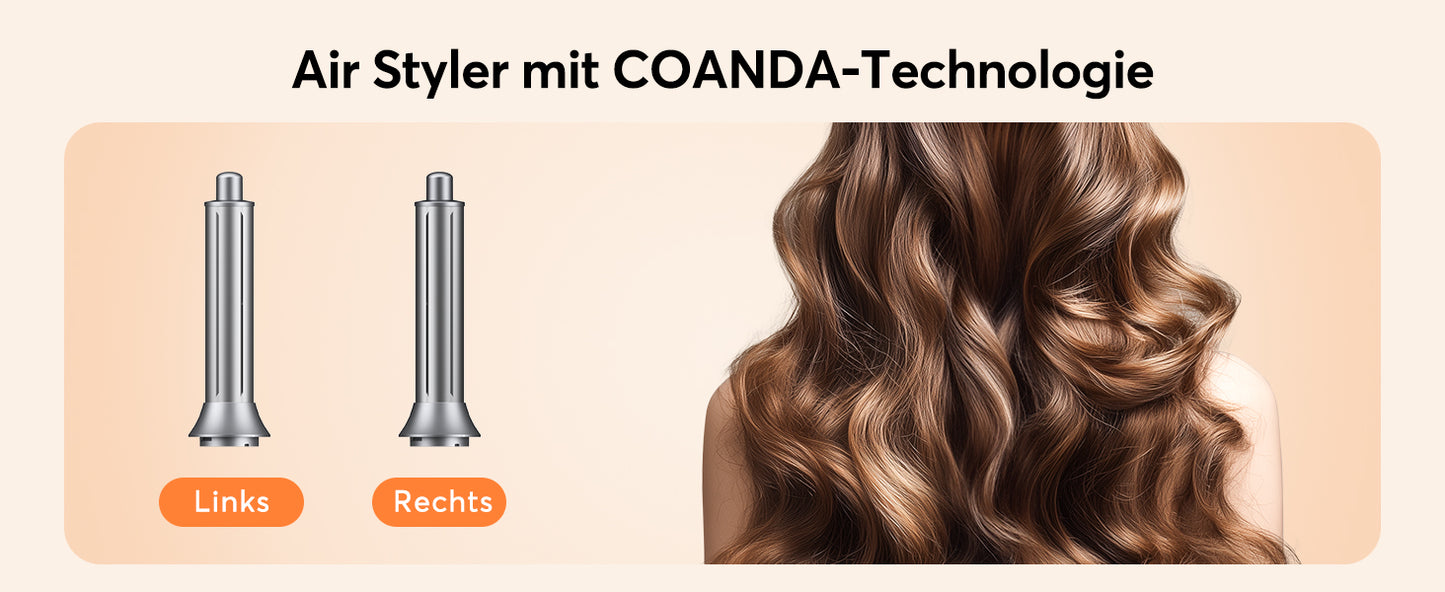 5-in-1 Hair Dryer 160000 rpm High-Speed Hair Styler for Quick Drying Multi Hair Styler with Automatic Air Curling Iron for women