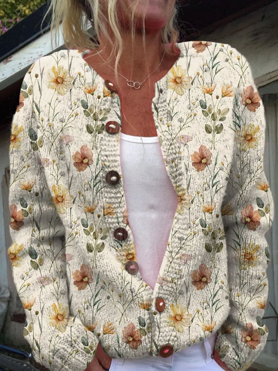 3D Digital Printing Cardigan Knitted Coat