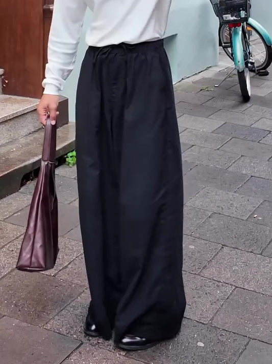 Men's Casual Elastic Waist Wide Leg Pants