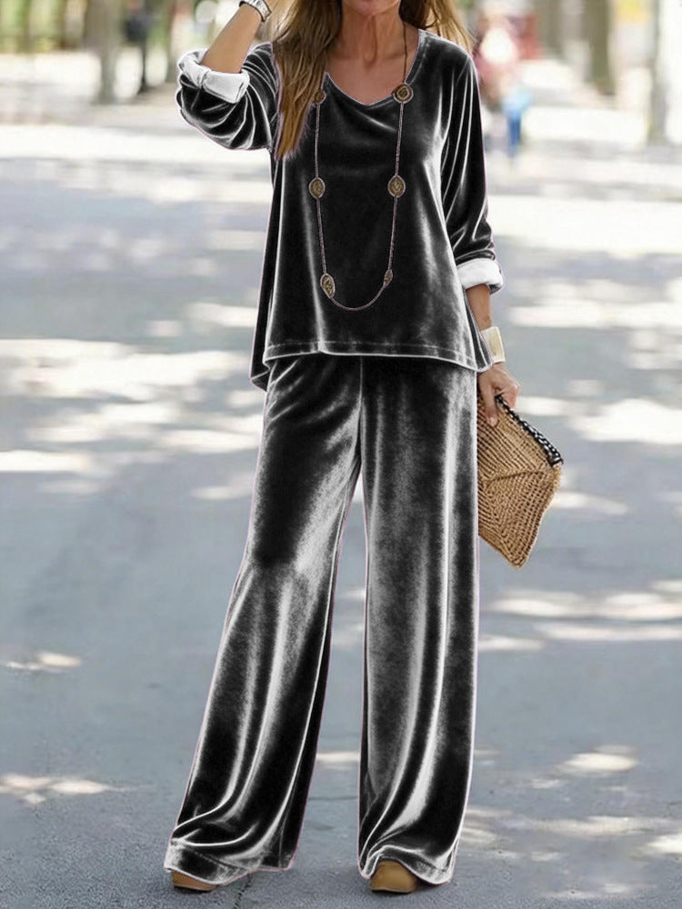 Stylish Minimalist And Relaxed Fit Womens Long Sleeve Set