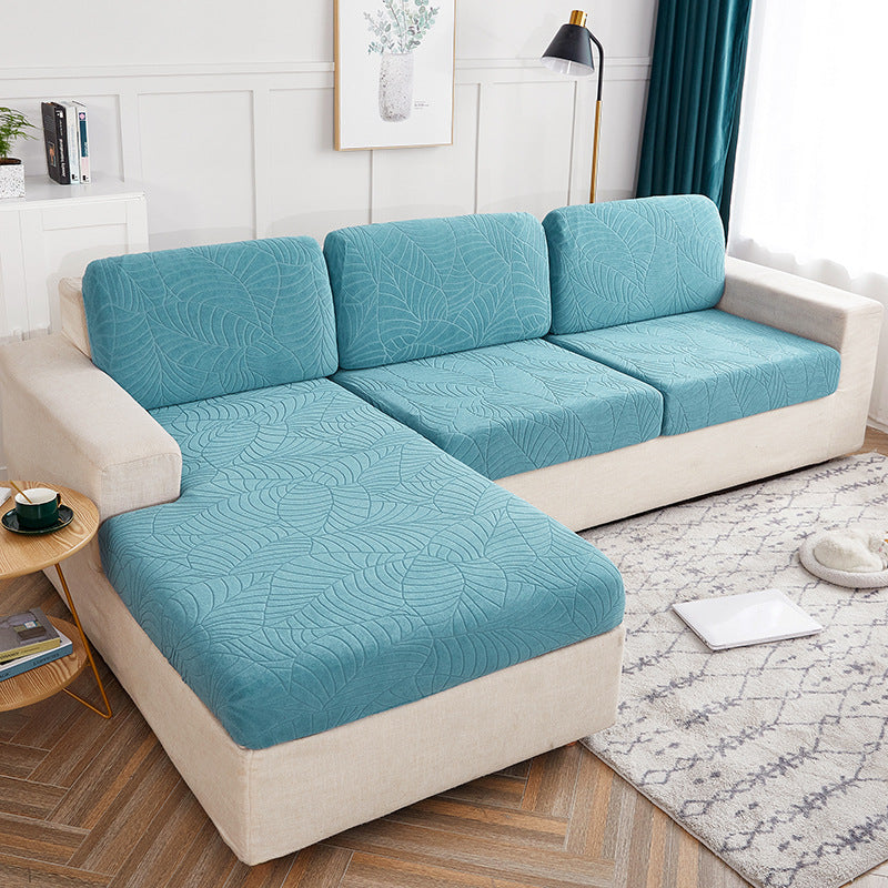 Leaf Waterproof Jacquard Sofa Cushion Cover