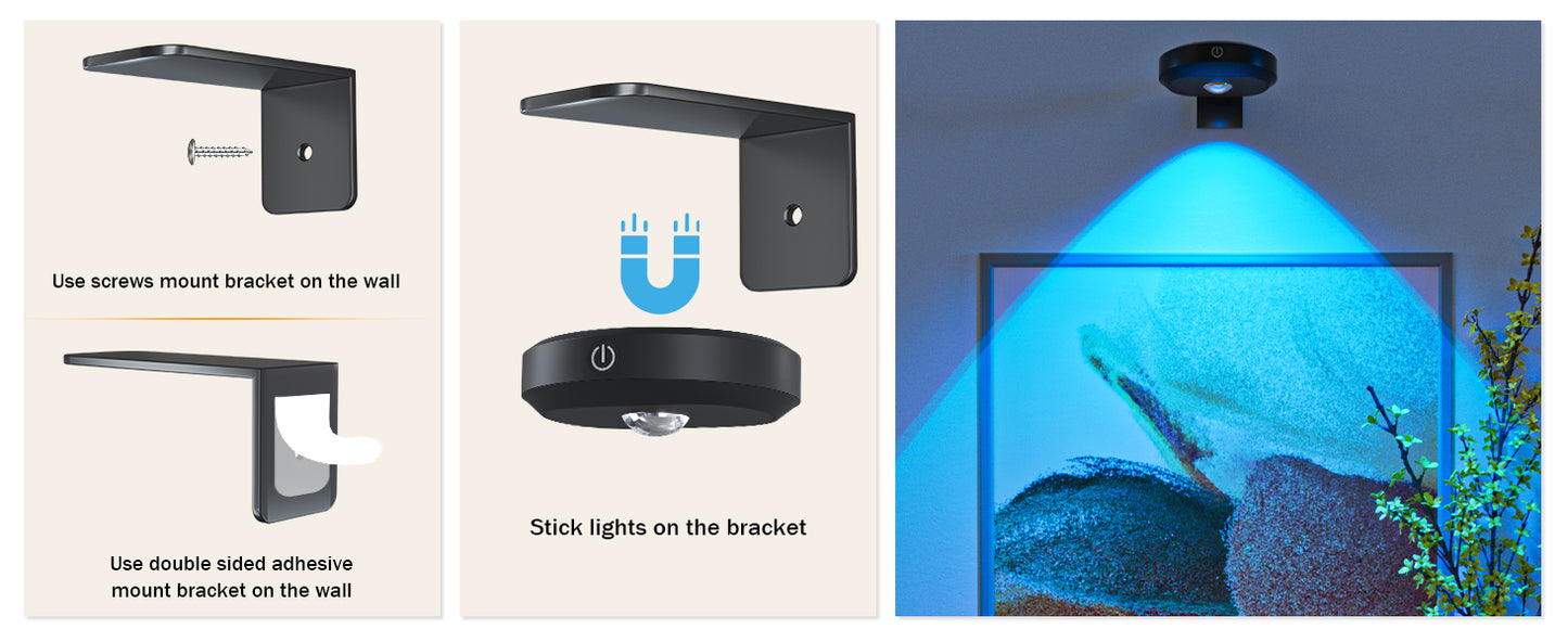 WILLED Night Light 3pcs with Remote 1200mAh Rechargeable Puck light with Timer Stick on Picture Lights for Wall Closet Cabinet