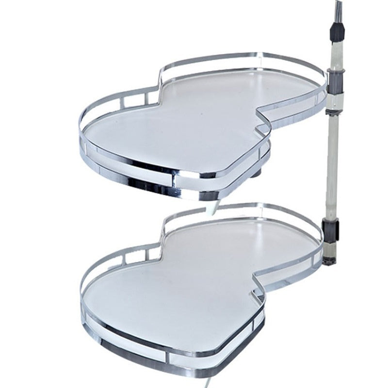 Kitchen Cabinet Pull-out Corner Basket Double-layer Storage Rack