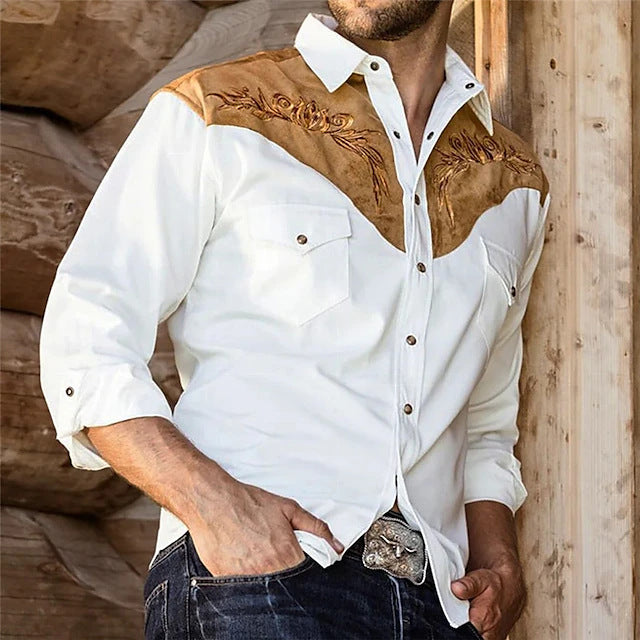 Digital Printing Men's Shirt Lapel
