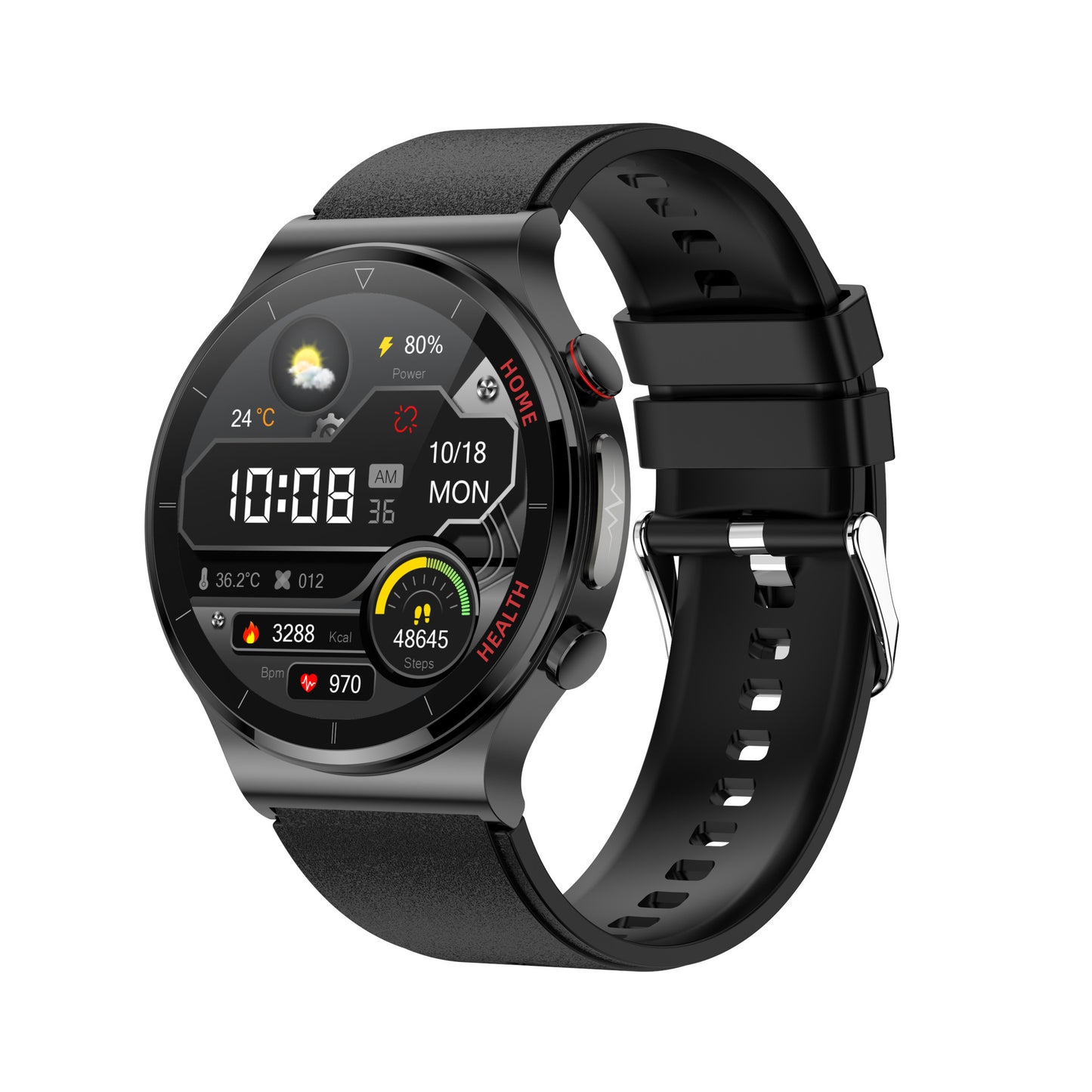 Oxygen ECG Temperature Blood Pressure Heart Rate Monitoring Laser Smart Watch