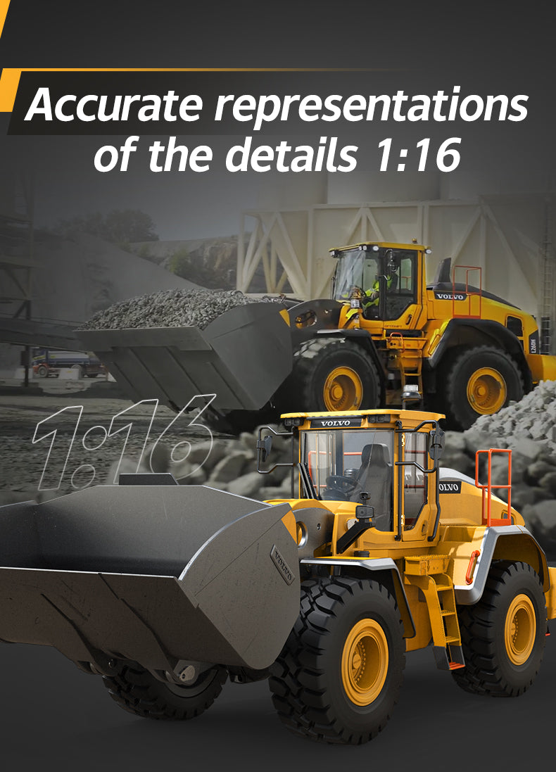 Toy Car 1/16 RC Full Metal Loader Excavator Electric Remote Control Alloy Rc Car Excavator Engineering Model Cars Boy Kids Toys