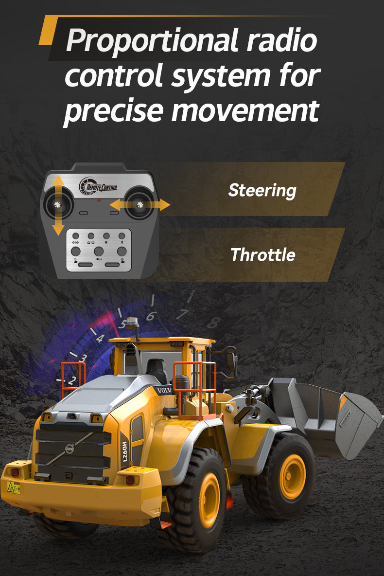 Toy Car 1/16 RC Full Metal Loader Excavator Electric Remote Control Alloy Rc Car Excavator Engineering Model Cars Boy Kids Toys