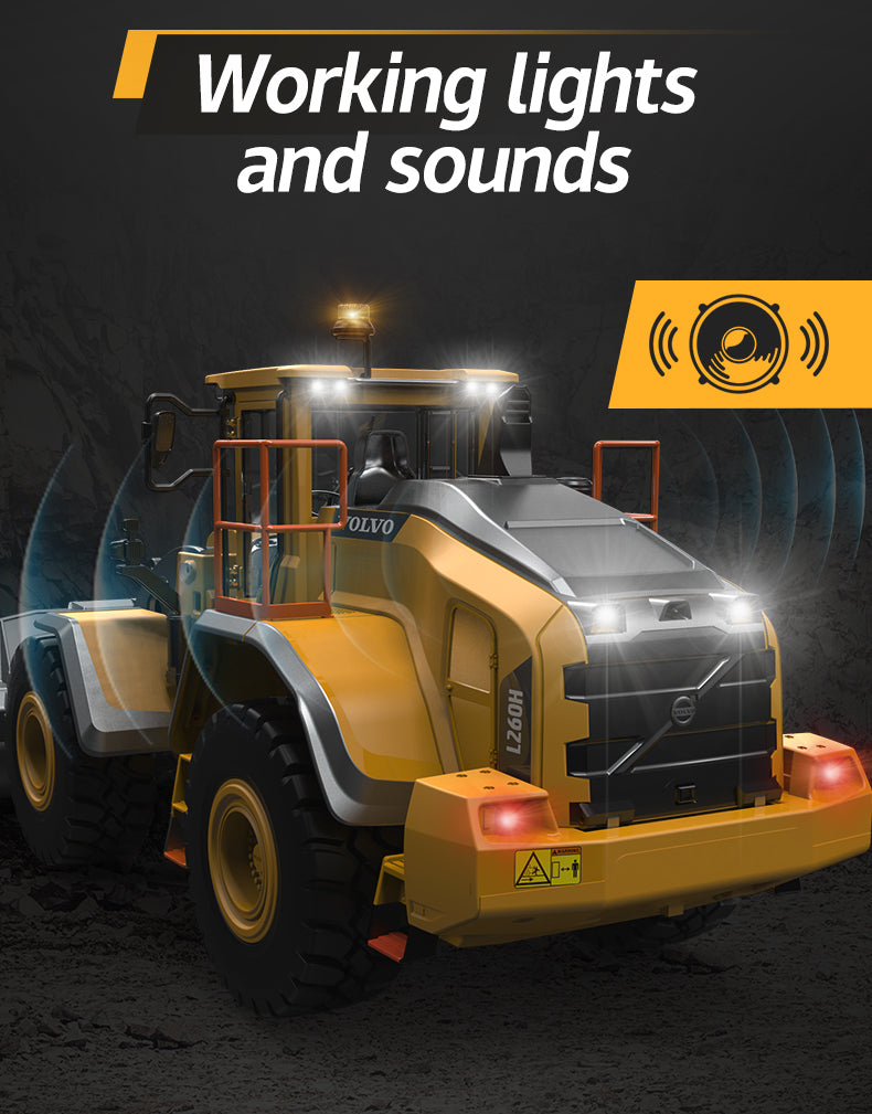 Toy Car 1/16 RC Full Metal Loader Excavator Electric Remote Control Alloy Rc Car Excavator Engineering Model Cars Boy Kids Toys