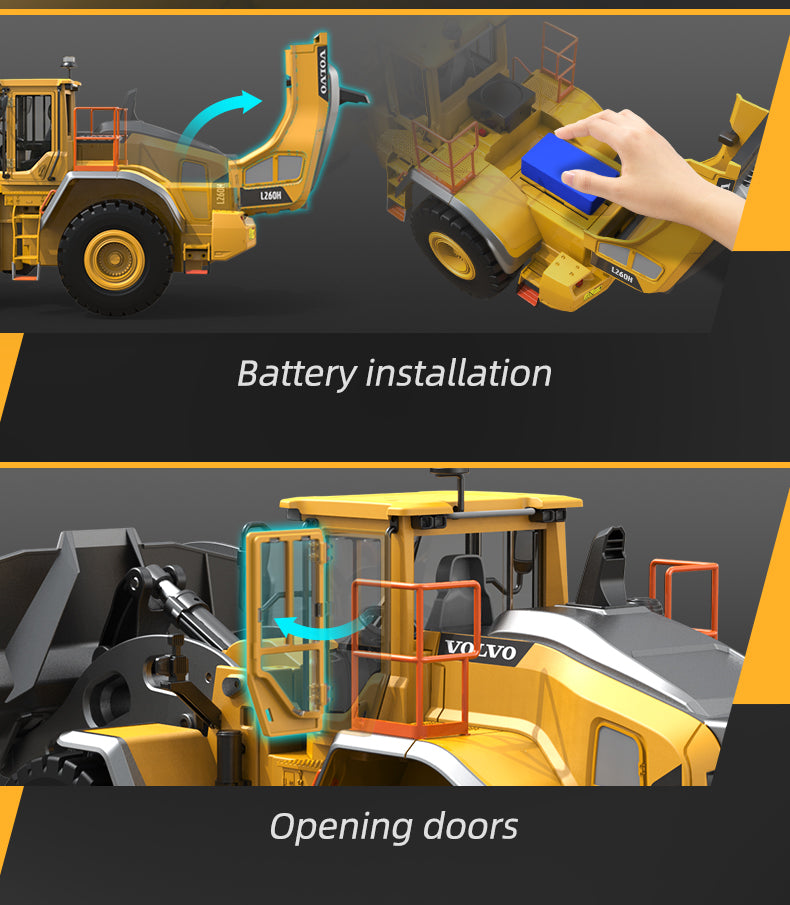 Toy Car 1/16 RC Full Metal Loader Excavator Electric Remote Control Alloy Rc Car Excavator Engineering Model Cars Boy Kids Toys