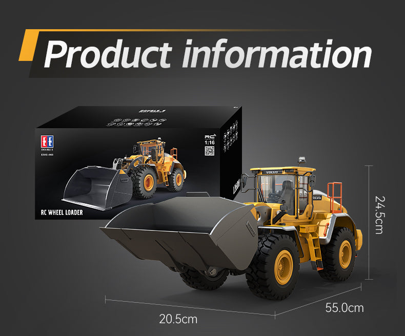 Toy Car 1/16 RC Full Metal Loader Excavator Electric Remote Control Alloy Rc Car Excavator Engineering Model Cars Boy Kids Toys