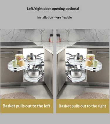 Kitchen Cabinet Pull-out Corner Basket Double-layer Storage Rack