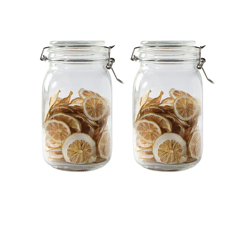 Round Glass Tea Jar Food Storage Box Preservation Container