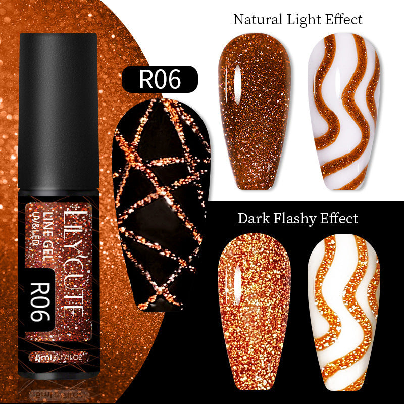 Nail Gel With A Glittery Brushed Finish And Reflective Sequins