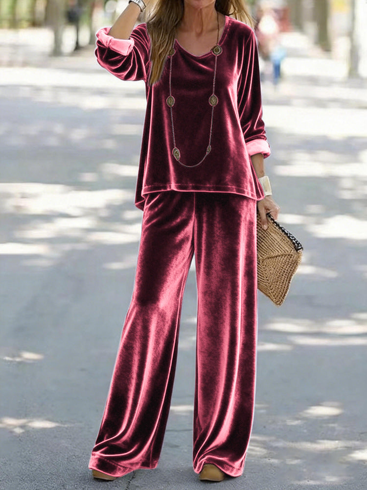 Stylish Minimalist And Relaxed Fit Womens Long Sleeve Set