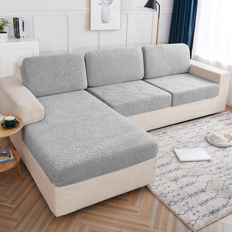 Leaf Waterproof Jacquard Sofa Cushion Cover