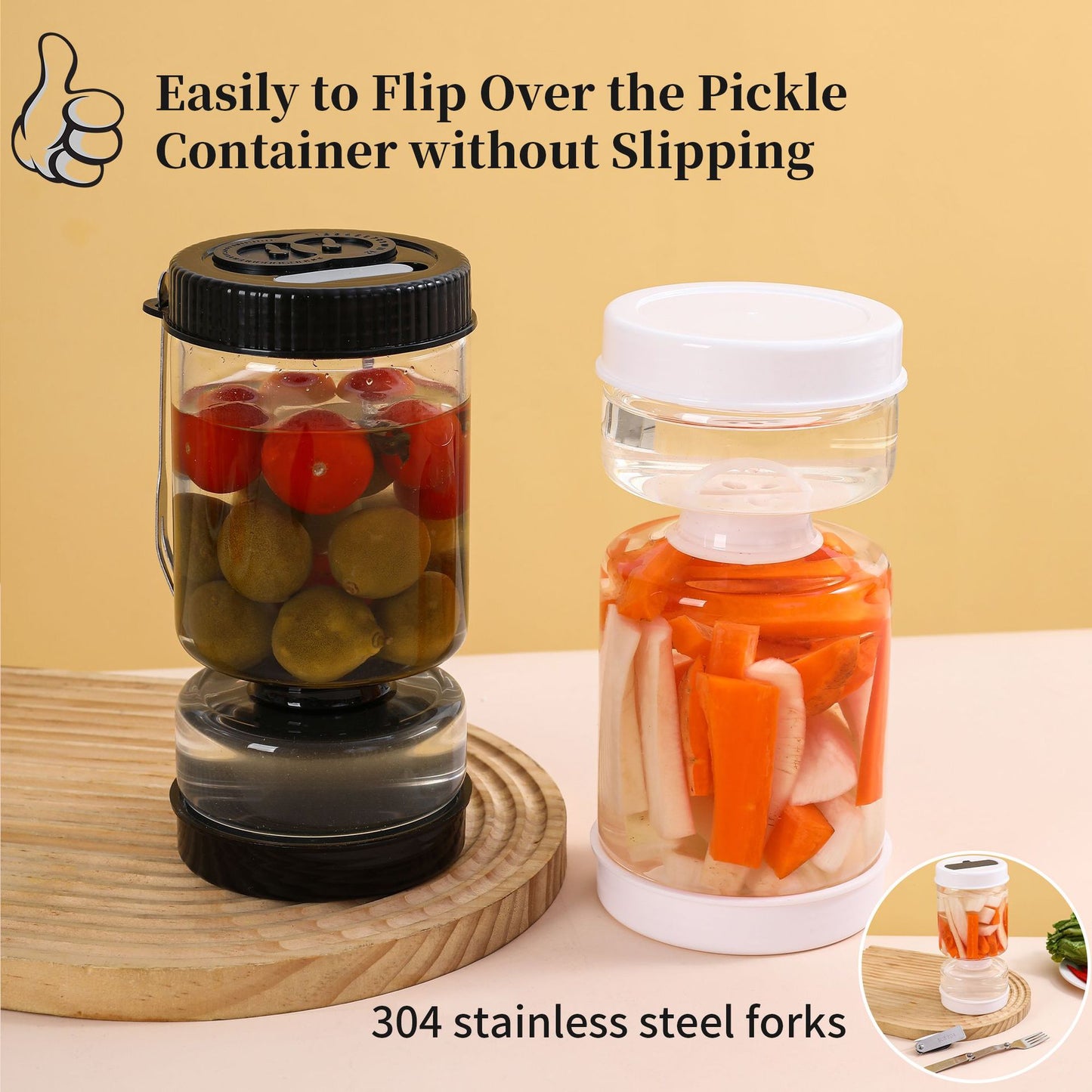 Round Five-Generation Dry-Wet Separation Kimchi Jar Glass Container
