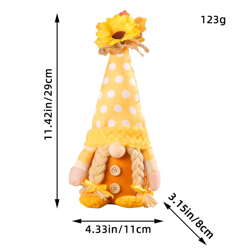 Autumn Sunflower Couple Rudolf Doll Standing Posture