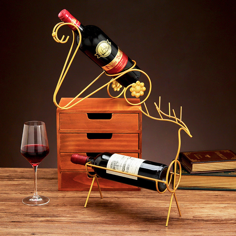 Creative Wrought Iron Golden Wine Display Wine Rack