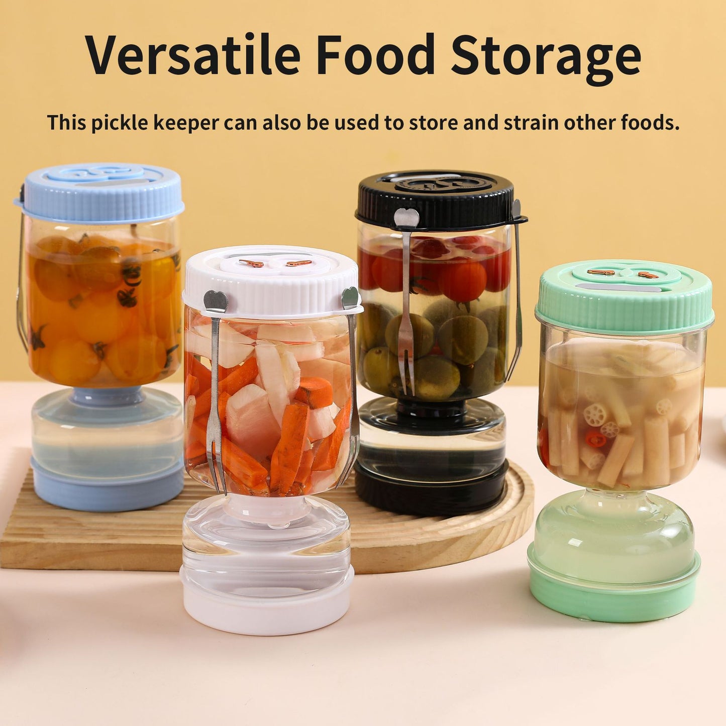 Round Five-Generation Dry-Wet Separation Kimchi Jar Glass Container