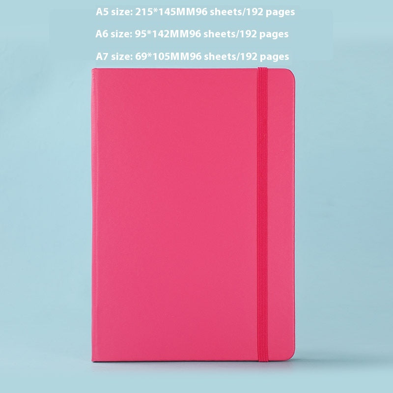 A5 Hard Case Pu Binding Band Notepad Cute Journal Book