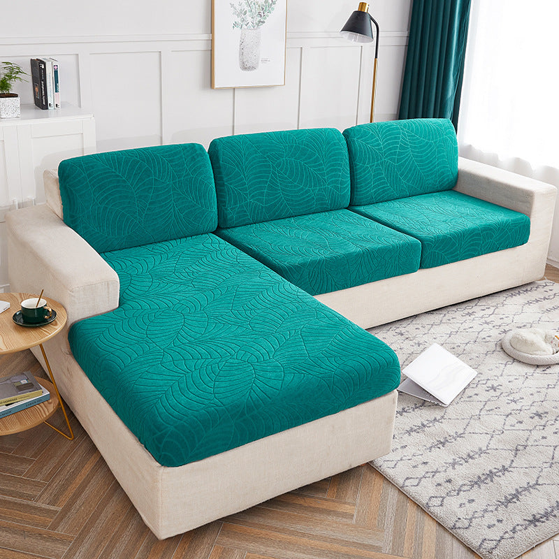 Leaf Waterproof Jacquard Sofa Cushion Cover