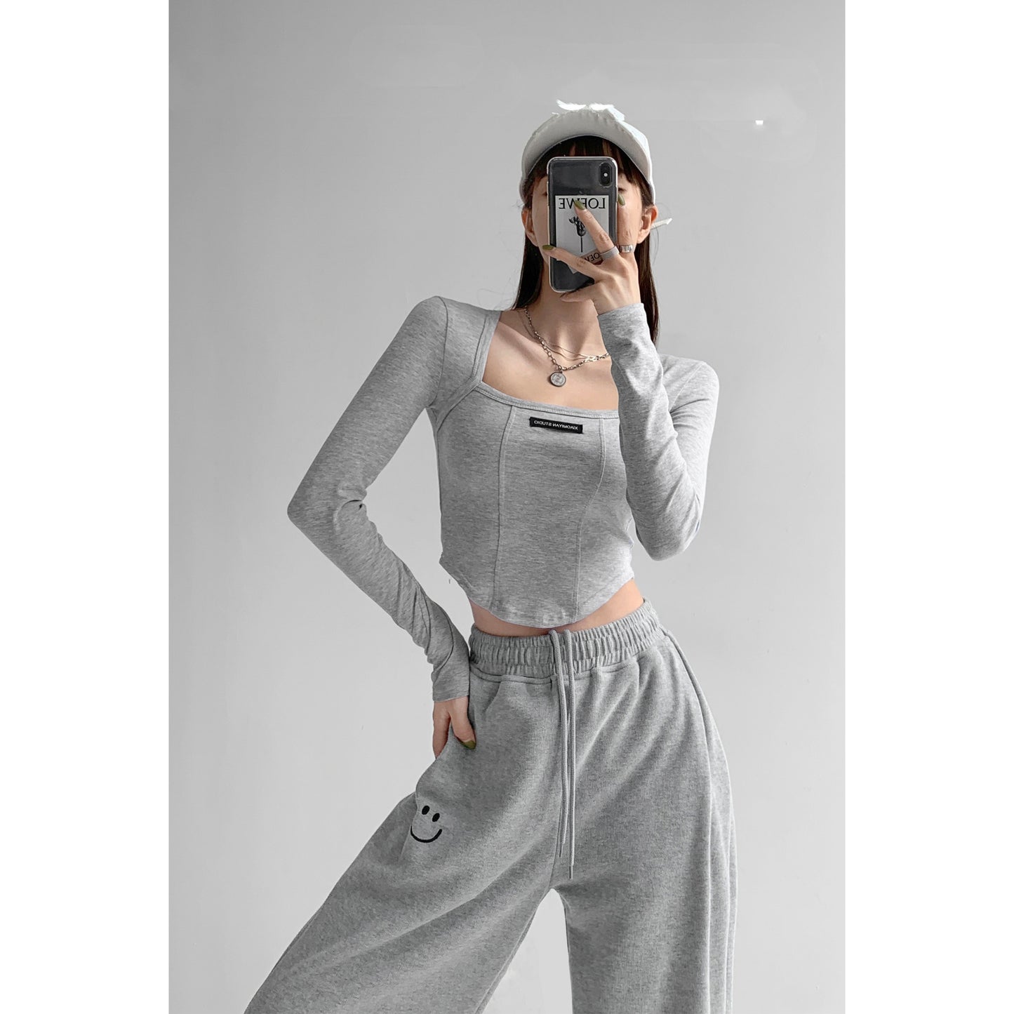 American Fishbone Brace Design Sense Bottoming Shirt Female
