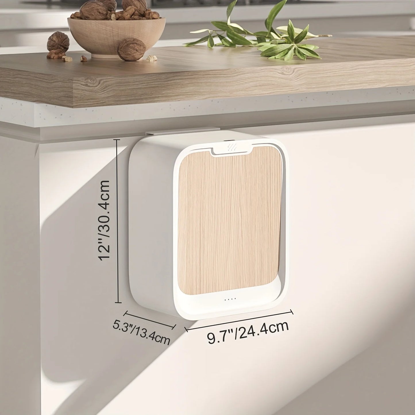 Hanging Trash Can,Motion Sensor Waste Bin Wall Mounted Smart Sensor Trash Bin with Lid for Kitchen Cabinet Door Under Sink