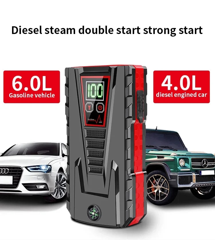 99800mAh Portable Car Jump Starter Peak 5000A Power Bank Charger 12V Auto Starting Device Petrol Diesel Car Emergency Battery