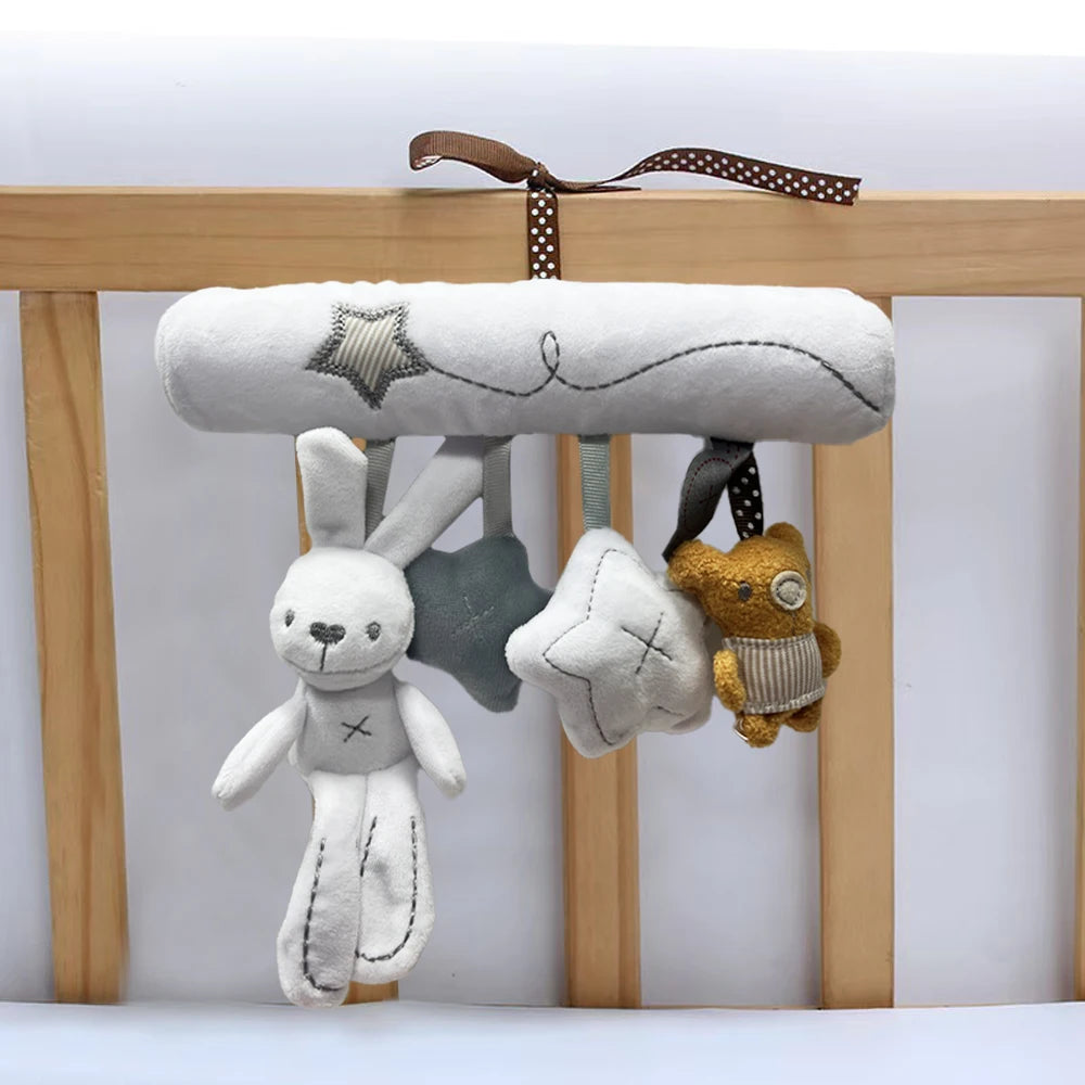 New Hanging Baby Crib Rabbit Rattle Safety Seat Plush Toy Multifunctional Baby Sleep Companion Hanging Decoration Gift