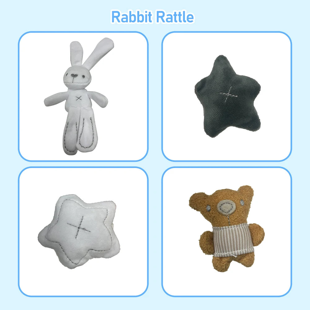 New Hanging Baby Crib Rabbit Rattle Safety Seat Plush Toy Multifunctional Baby Sleep Companion Hanging Decoration Gift