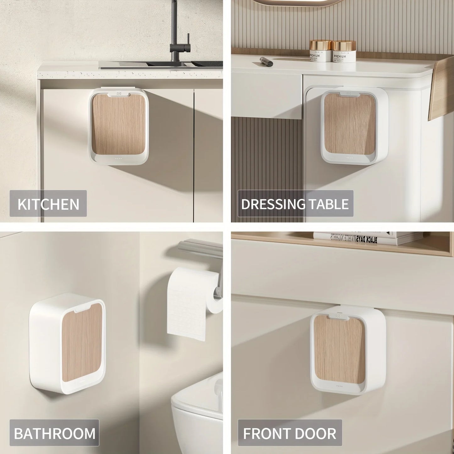 Hanging Trash Can,Motion Sensor Waste Bin Wall Mounted Smart Sensor Trash Bin with Lid for Kitchen Cabinet Door Under Sink