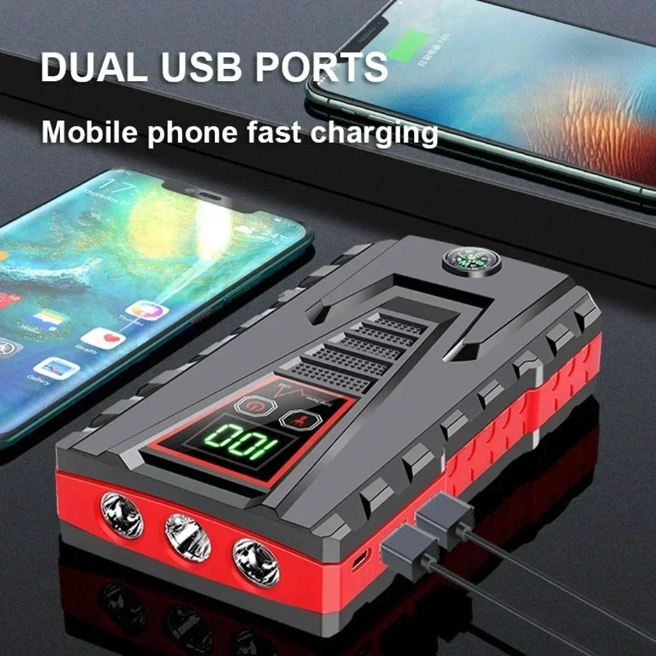 99800mAh Portable Car Jump Starter Peak 5000A Power Bank Charger 12V Auto Starting Device Petrol Diesel Car Emergency Battery