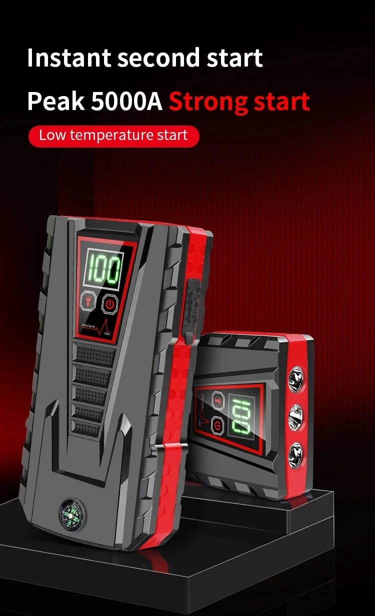 99800mAh Portable Car Jump Starter Peak 5000A Power Bank Charger 12V Auto Starting Device Petrol Diesel Car Emergency Battery