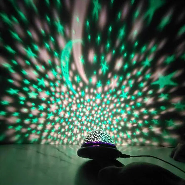 Baby Kids Sleep Color Changing Night Light Moon Star Projector Colorful Sky Moon Charging Projection Lamp