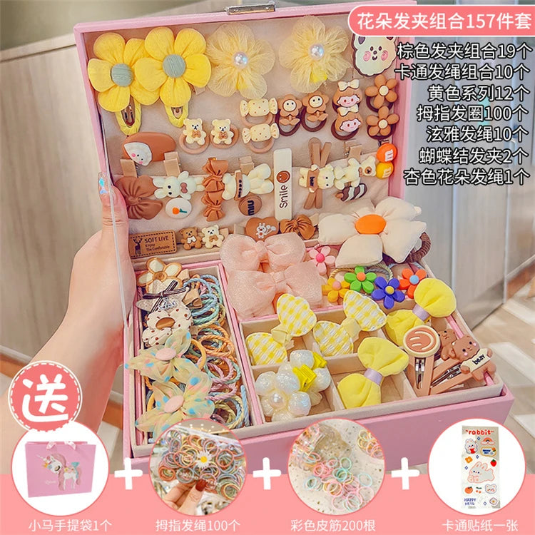 Wholesale Custom Cute Luxury Toddler Children Baby Kids Hair Clips Accessories Headbands Set for Girls
