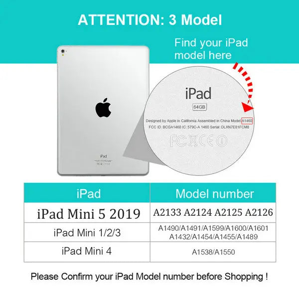 POP Case for ipad mini 2 3 4 5  mini 3 mini4 mini 5 mini 6 Mini 7 Wake Up & Sleep Smart tablet cover for mini1/2/3/4/5/6/7