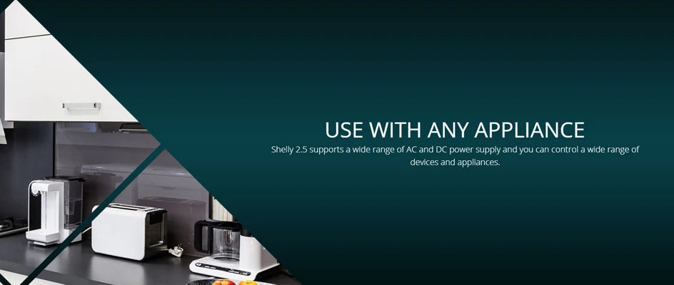 Shelly 2.5 Smart Home Double Relay WiFi Switch Roller Shutter Open Source Wireless  For Garage Door Curtain Dual Power Metering