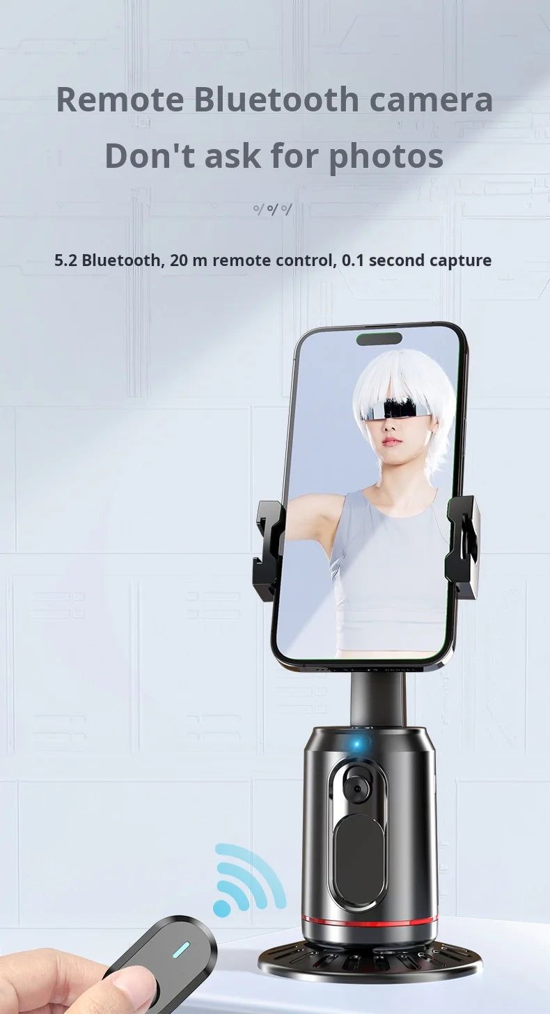 Video Selfie Stick Ai Inteligente Auto Tico bluetooth Selfie Stick 360 Rotation Auto Face Tracking with Light
