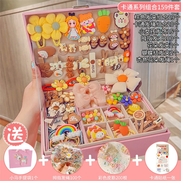 Wholesale Custom Cute Luxury Toddler Children Baby Kids Hair Clips Accessories Headbands Set for Girls