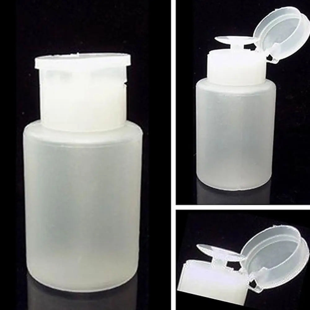 210ml Press Refillable Bottle UV Gel Polish Remover Cleaner Acetone Water Storage Empty Bottle Plastic Nail Remover Container