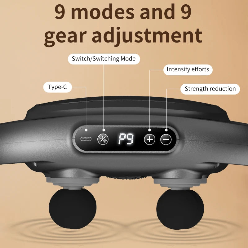 Custom 6-Head Rechargeable Vibration Fitness Muscle Massager Gun New Design Electric Body Device for Targeted Head Muscles