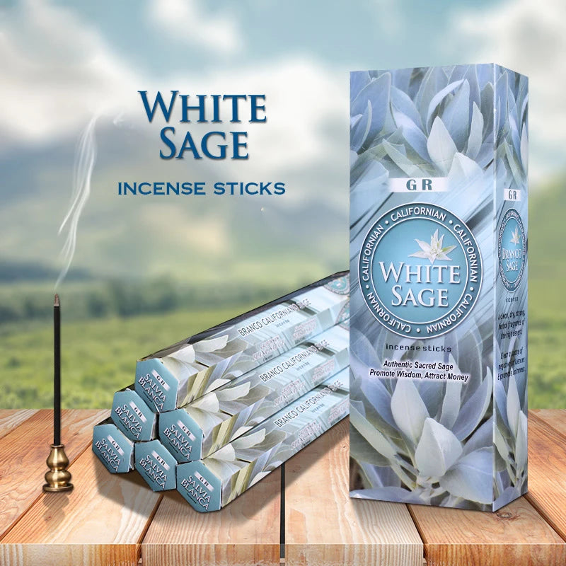 Y Original Indian Incense 20 Sticks Meditation Palo Santo White Sage Incense Room Toilet Deodorization Air Fresh Aromatherapy