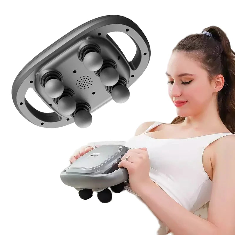 Custom 6-Head Rechargeable Vibration Fitness Muscle Massager Gun New Design Electric Body Device for Targeted Head Muscles