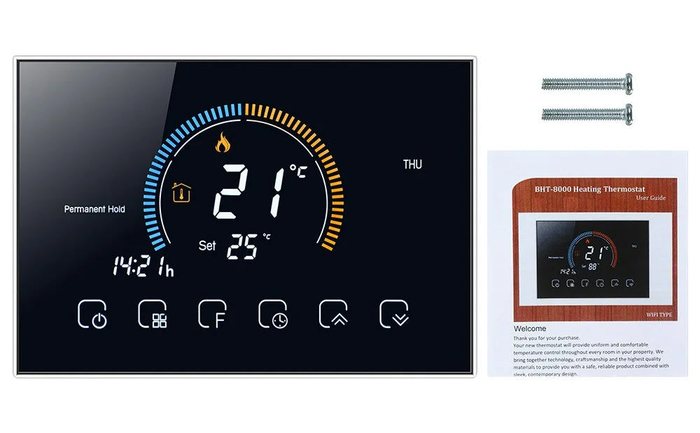 TUYA Wi-Fi Smart Large Colorful Screen Room  Air Thermostat Programmable WIFI for Switch Heating Cooler Bridge Voice Alexa