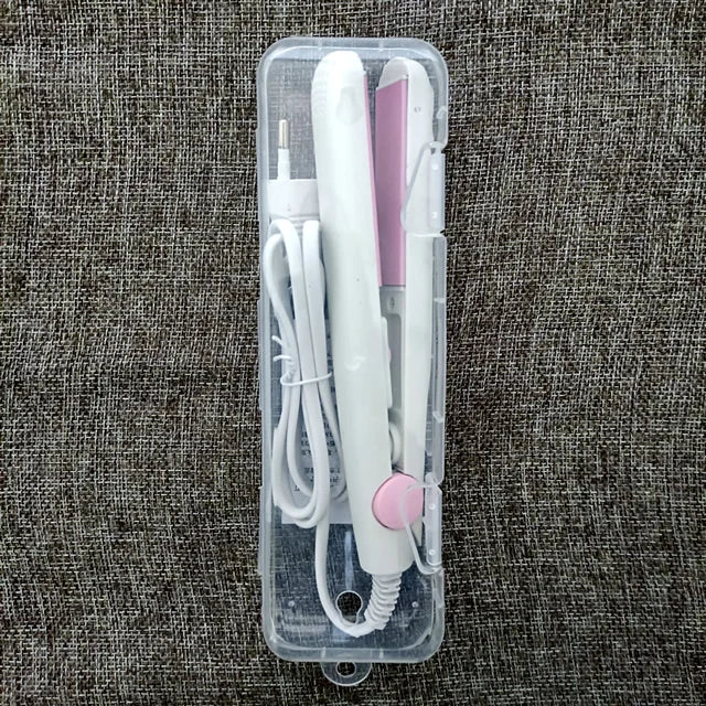 3-in-1 Hair Iron Curling Hair Flat Iron Straightening Brush Hair Comb Mini Hair Straightener and Curling Iron Styling Tools